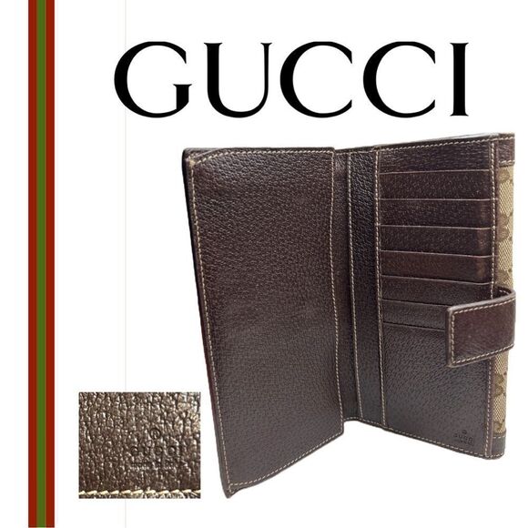 Gucci Brown and Tan Continental Wallet with Iconic GG Pattern - Picture 4 of 4